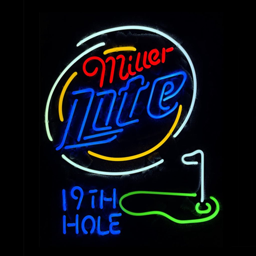 Miller Lite 19th Hole Golf Neon Signs Light - Club Rehab