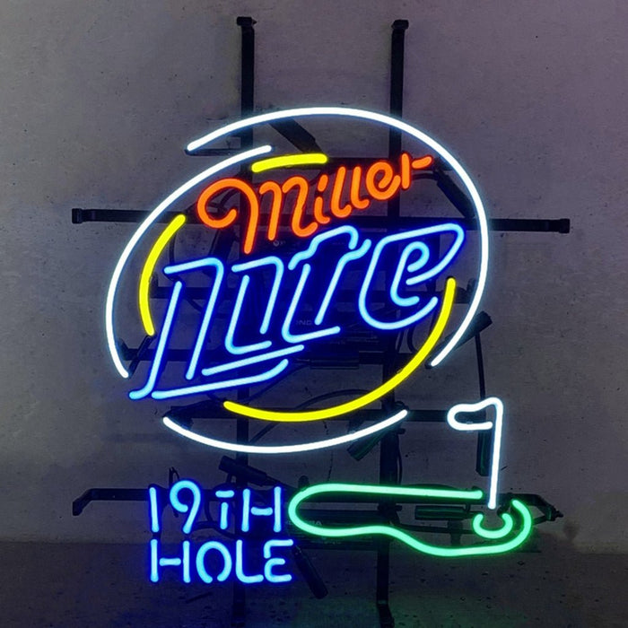 Miller Lite 19th Hole Golf Neon Signs Light - Club Rehab