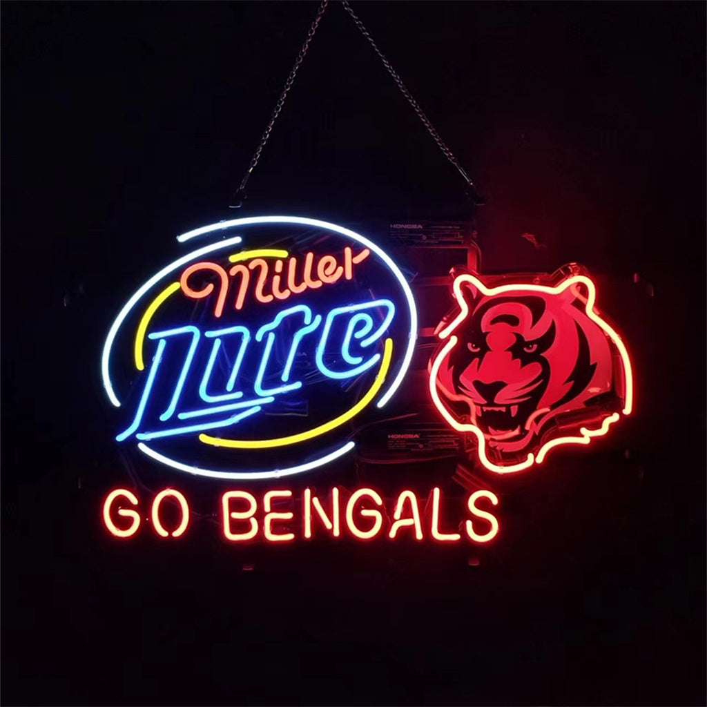 Miller Lite Cincinnati Go Bengals Neon Light Sign, alternate product view 2