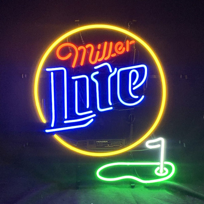 Miller Lite Golf Hole Neon Signs Light - Club Rehab