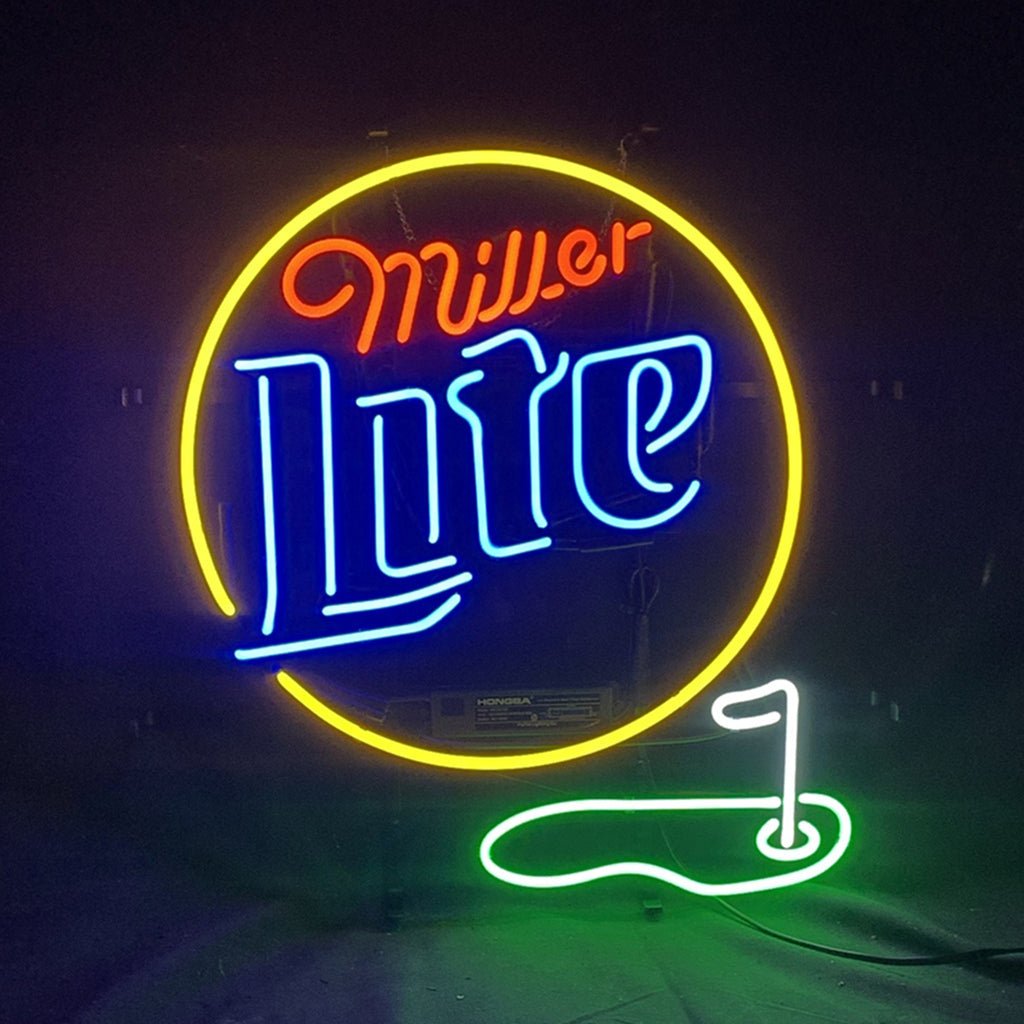 Miller Lite Golf Hole Neon Signs Light - Club Rehab