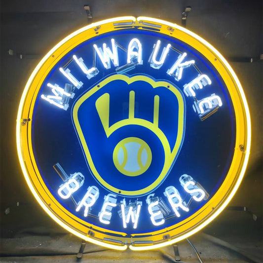 Milwaukee Brewers Logo Neon Signs Light - Club Rehab