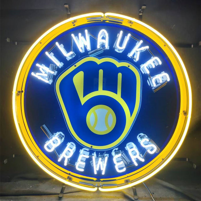 Milwaukee Brewers Logo Neon Signs Light - Club Rehab