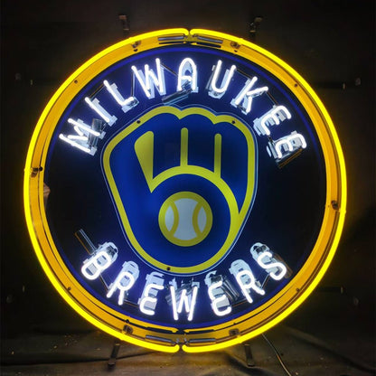 Milwaukee Brewers Logo Neon Signs Light - Club Rehab