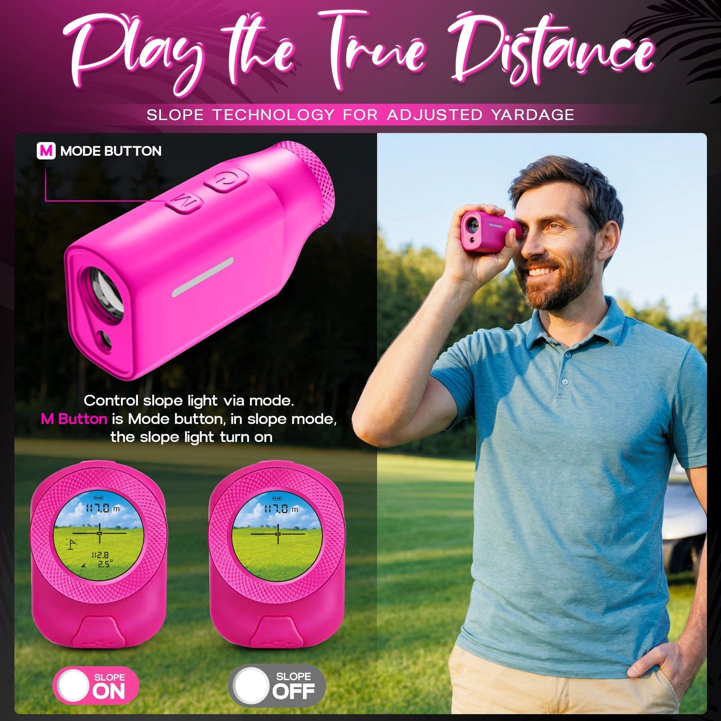 MINI+ Golf Rangefinder | Flamingo Pink - Club Rehab
