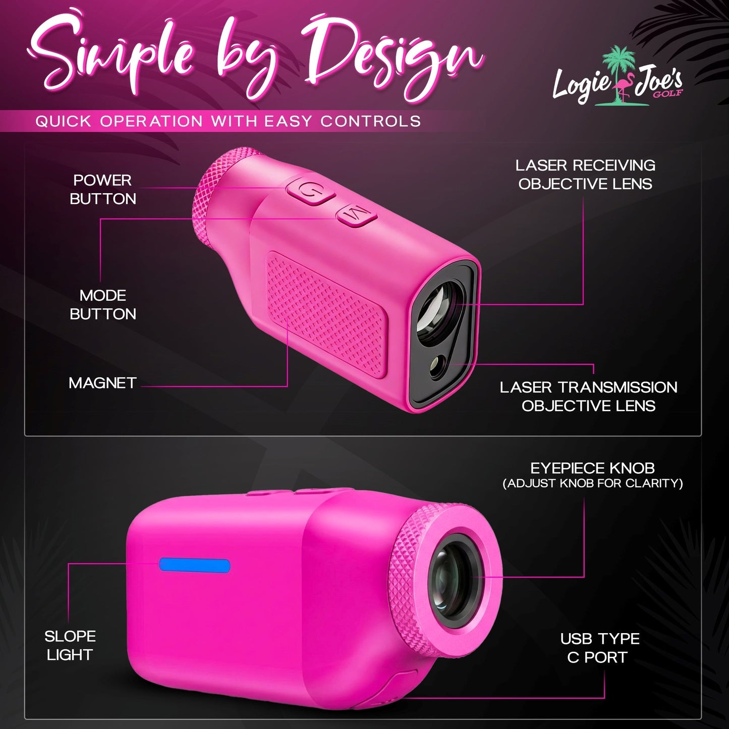 MINI+ Golf Rangefinder | Flamingo Pink - Club Rehab