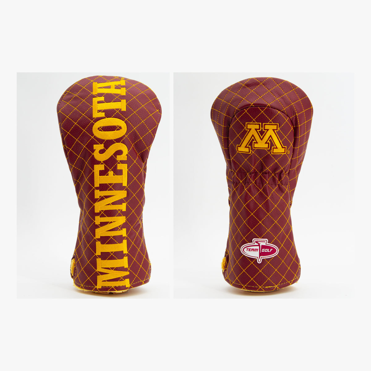 Minnesota Golden Gophers Solid Quilted Driver Headcover, front and back views