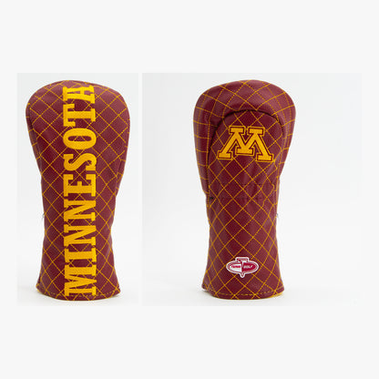 Minnesota Golden Gophers Solid Quilted Fairway Headcover, front and back views