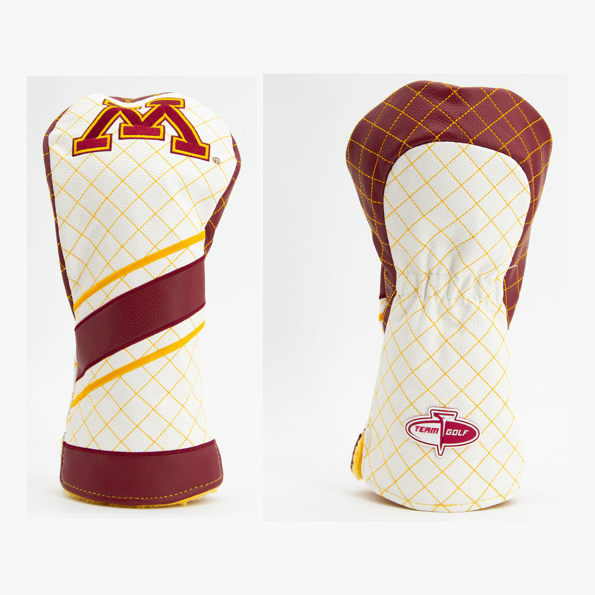Minnesota Golden Gophers Striped Quilted Driver Headcover, front and back views