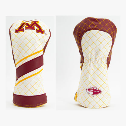 Minnesota Golden Gophers Striped Quilted Driver Headcover, front and back views
