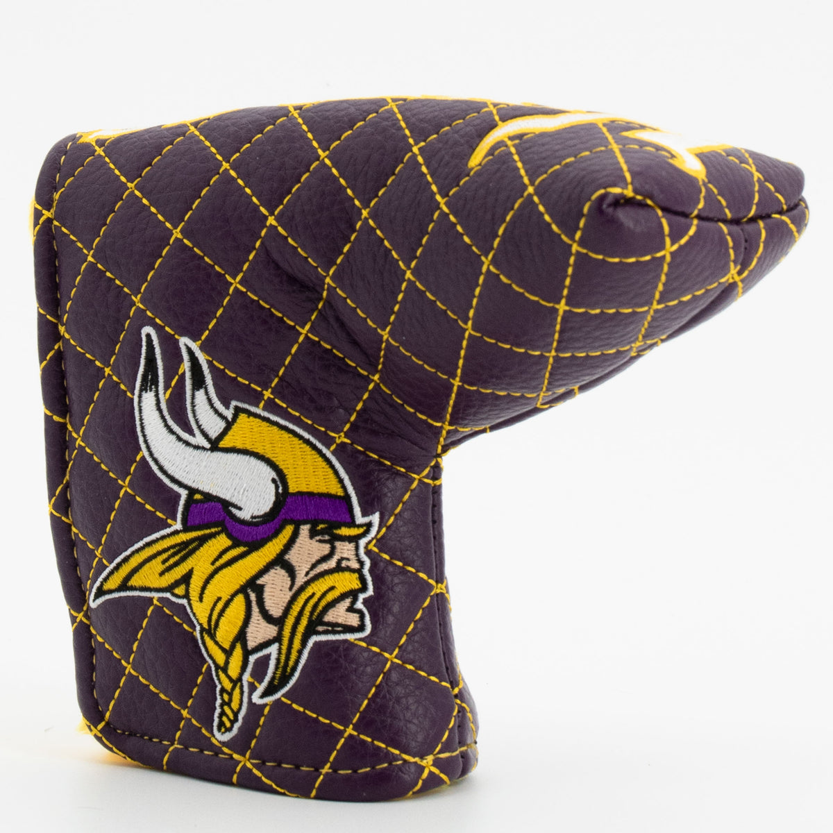Minnesota Vikings Solid Blade Putter quilted headcover, angled view