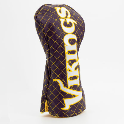 Minnesota Vikings Solid Driver quilted headcover, angled view