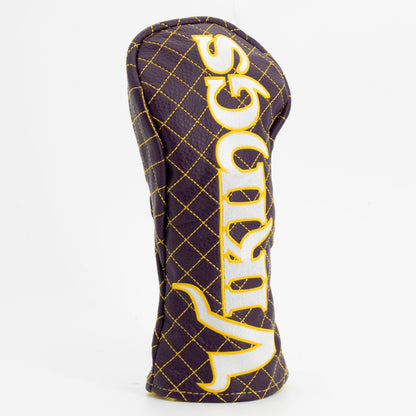 Minnesota Vikings Solid Fairway quilted headcover, angled view