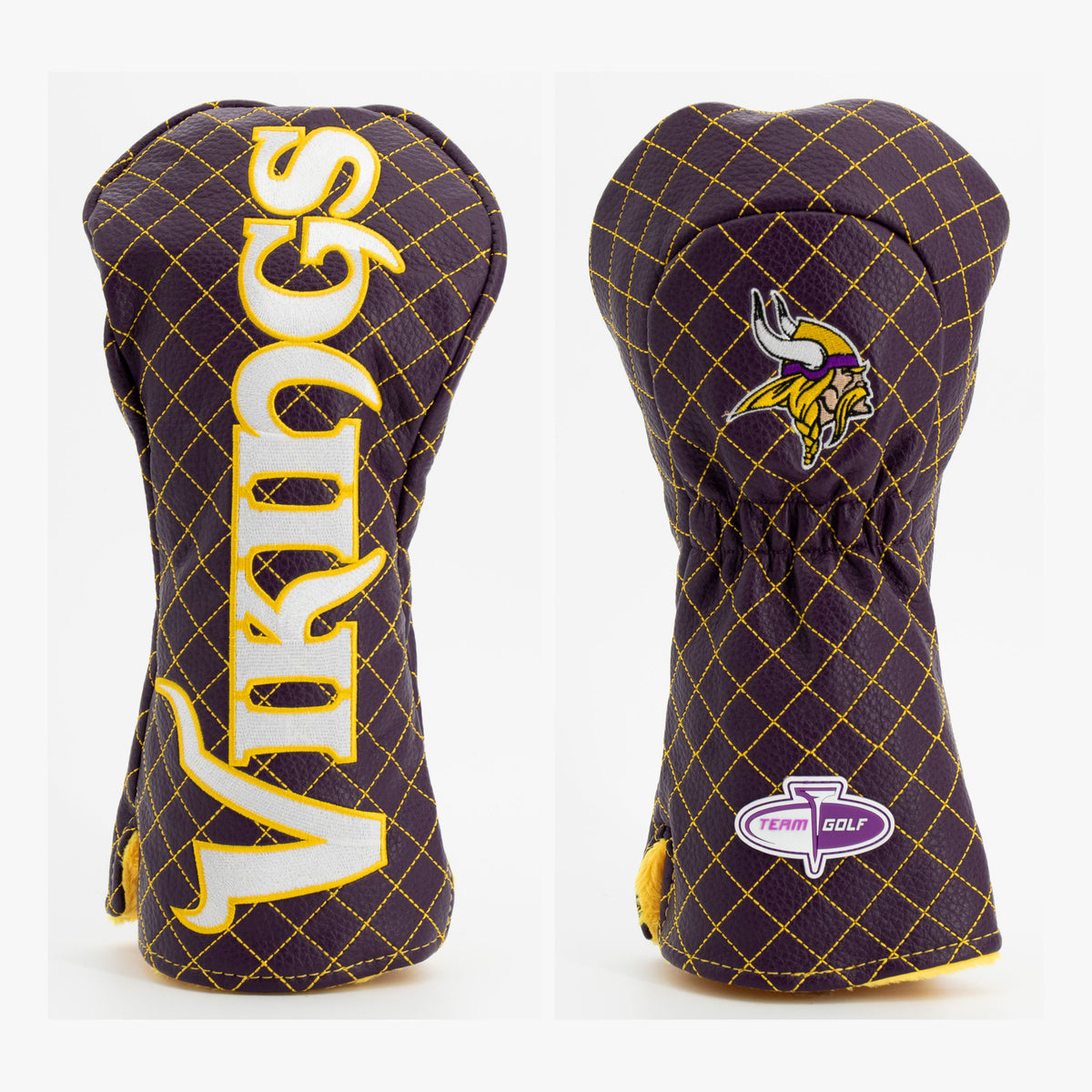 Minnesota Vikings Solid Quilted Driver Headcover, front and back views