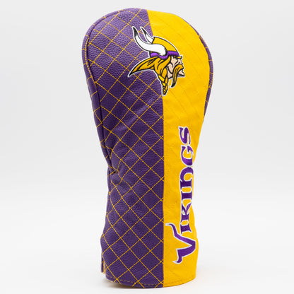 Minnesota Vikings Split Driver quilted headcover, angled view