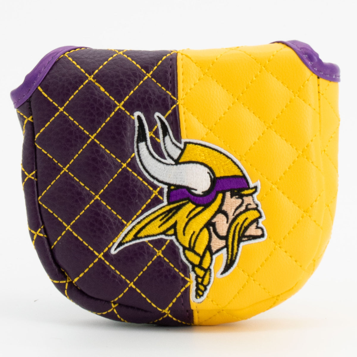 Minnesota Vikings Split Mallet Putter quilted headcover, front view
