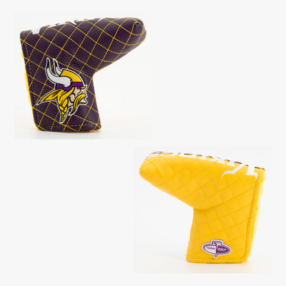 Minnesota Vikings Split Quilted Blade Putter Cover, front and back views