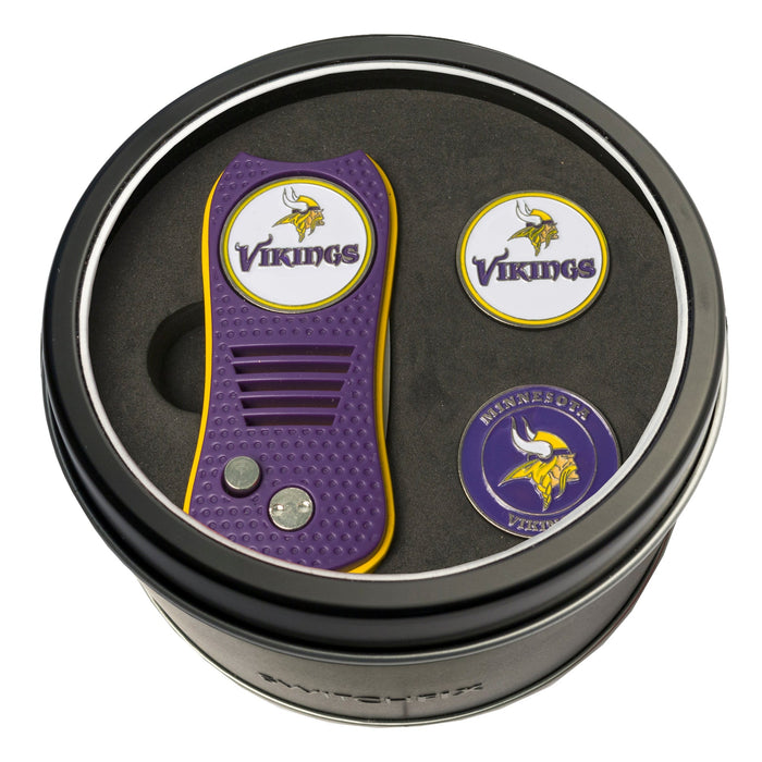Minnesota Vikings Switchblade divot tool and ball marker tin gift set