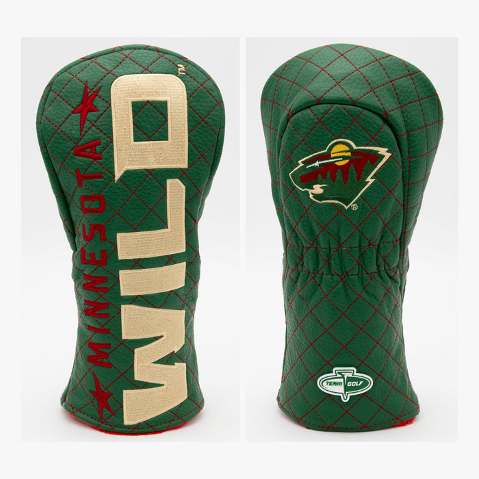 Minnesota Wild Solid Quilted Fairway Headcover, front and back views