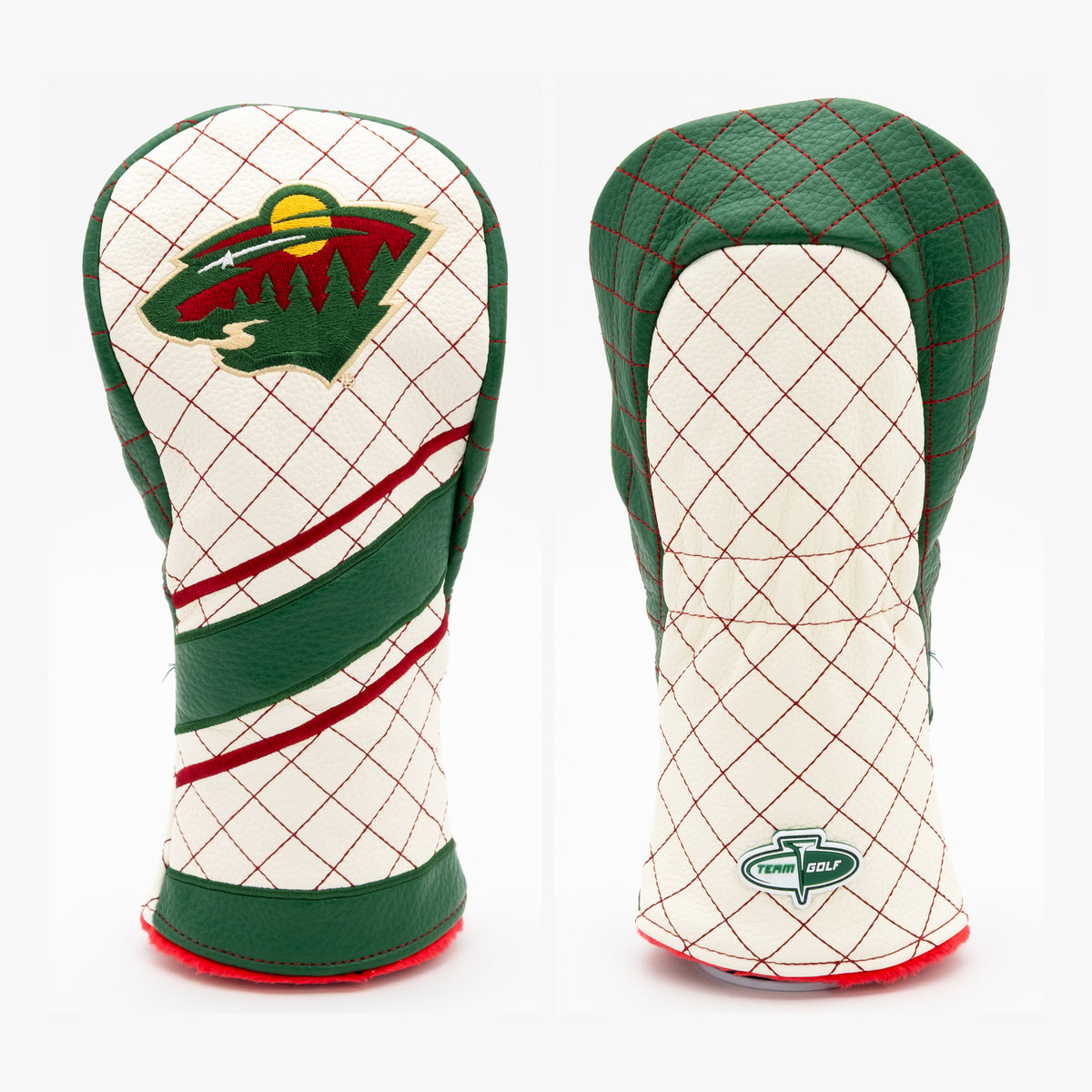 Minnesota Wild Striped Quilted Fairway Headcover, front and back views