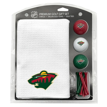 Minnesota Wild weißes Mikrofasertuch Golf-Geschenkset