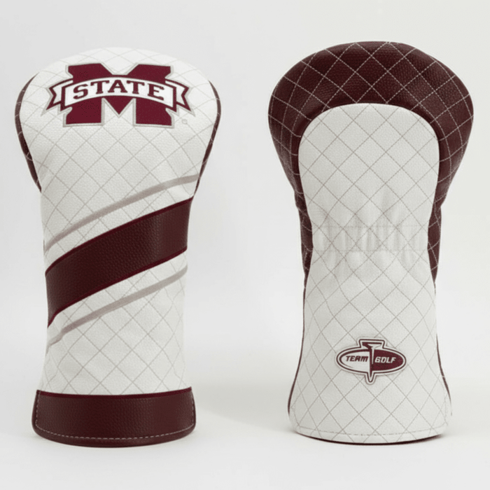 Two golf club head covers with Mississippi State logo on a white background
