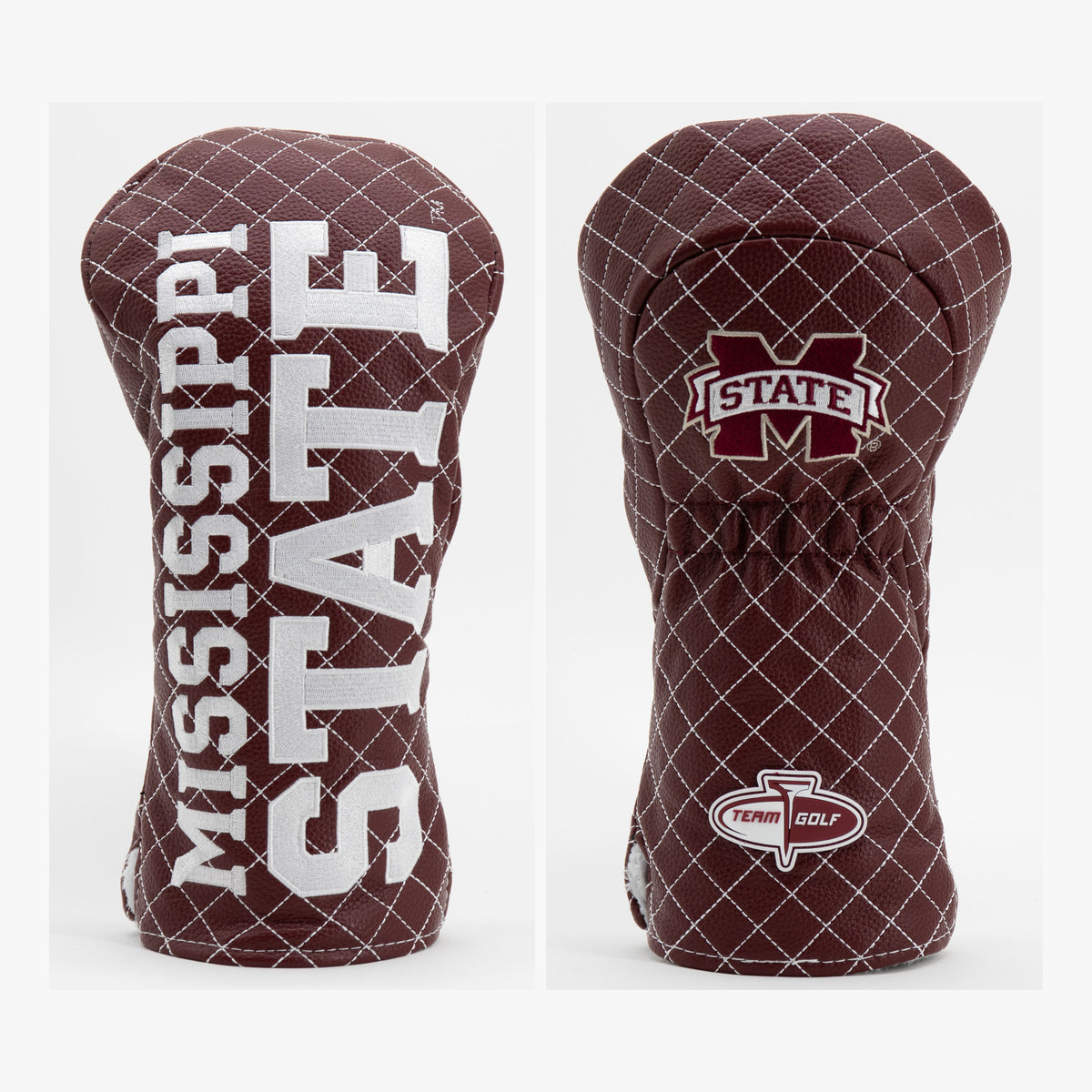 Mississippi State Bulldogs Solid Quilted Driver Headcover, front and back views