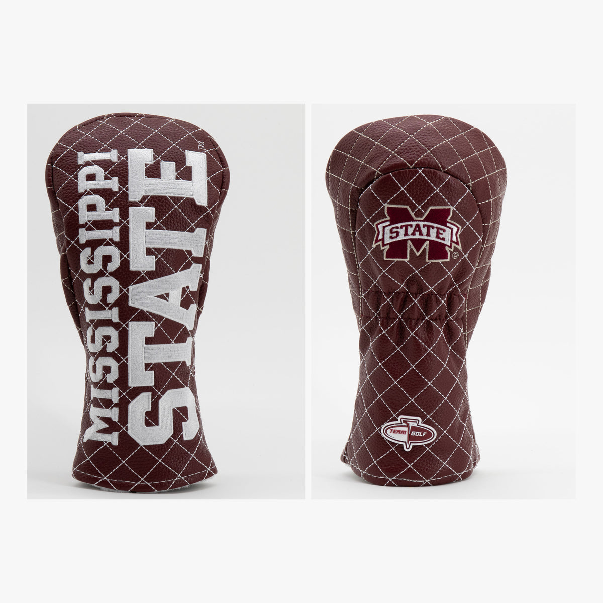 Mississippi State Bulldogs Solid Quilted Fairway Headcover, front and back views