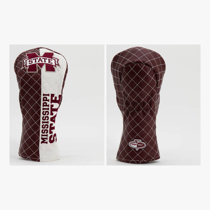 Mississippi State Bulldogs Split Quilted Fairway Headcover, front and back views