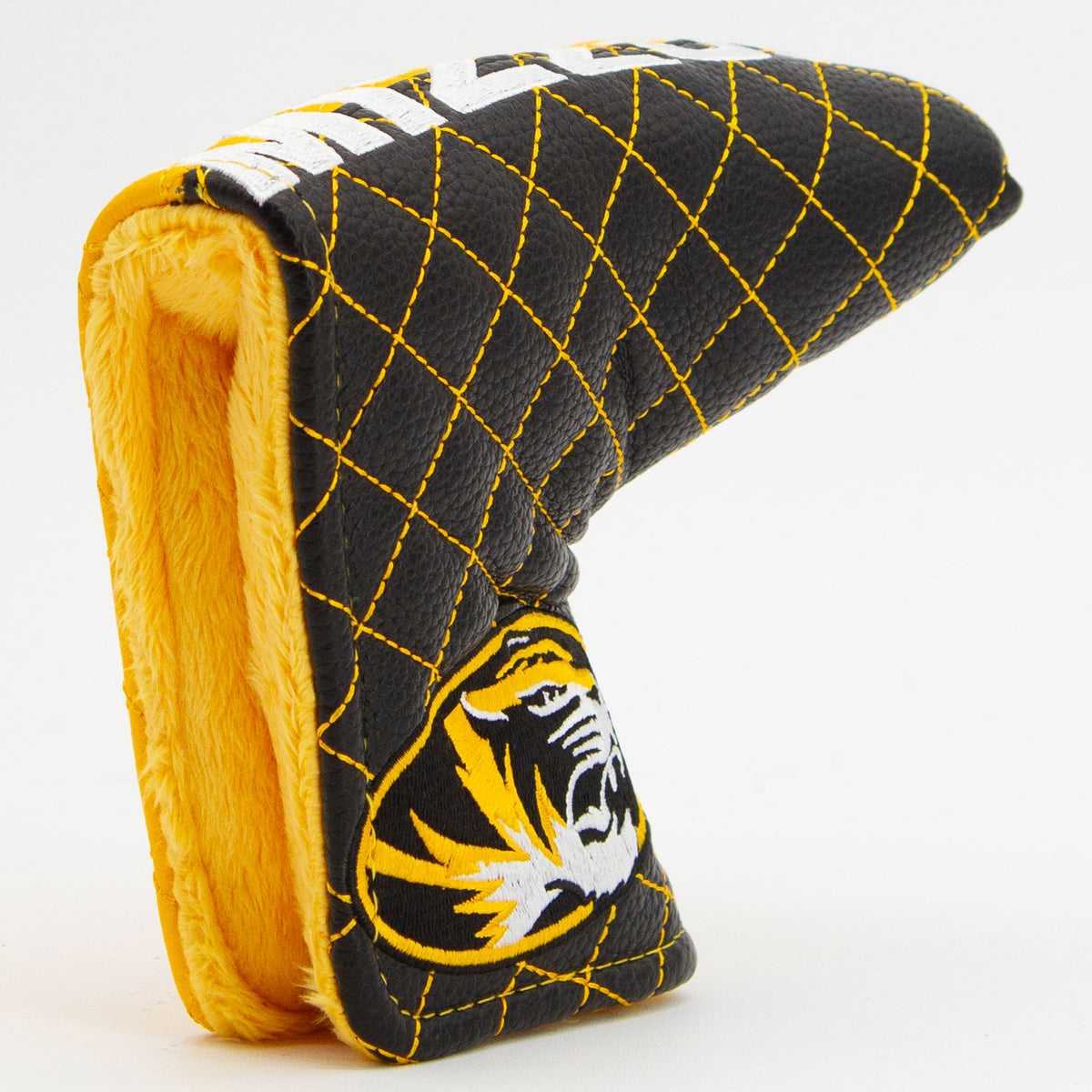 Missouri Tigers Split Quilted Blade Putter Cover, opening detail
