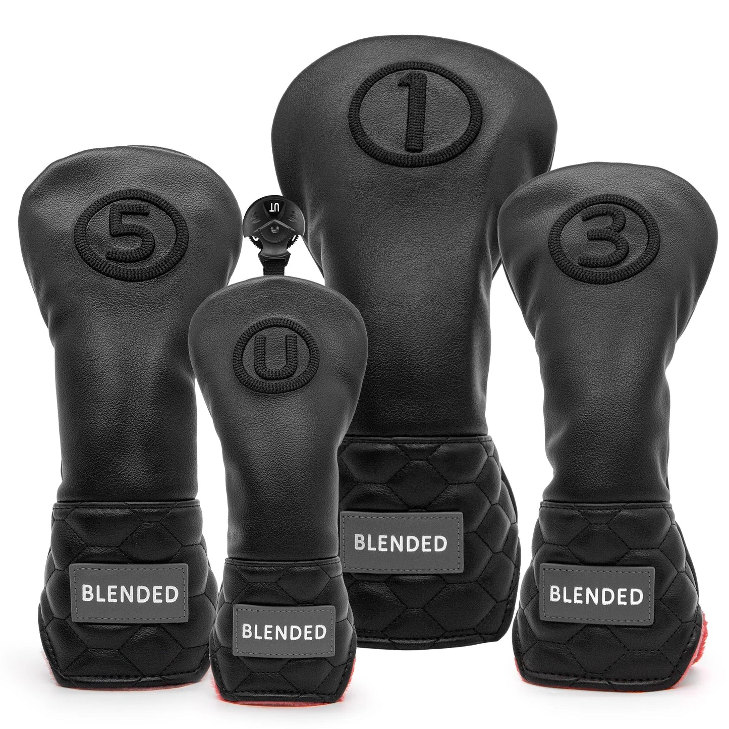 Modern Black Hex Headcover Set – Driver, 3 Wood, 5 Wood & Hybrid - Full Set (1;3;5;H) - Club Rehab
