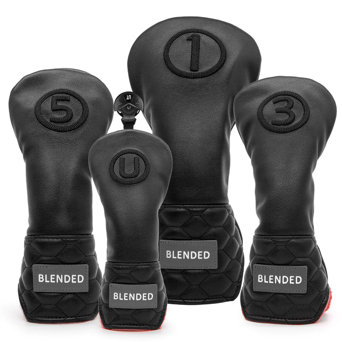 Modern Black Hex Headcover Set – Driver, 3 Wood, 5 Wood & Hybrid - Full Set (1;3;5;H) - Club Rehab