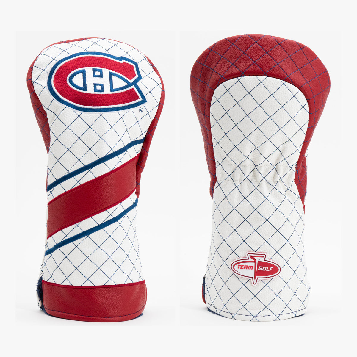 Montreal Canadiens Striped Quilted Driver Headcover, front and back views