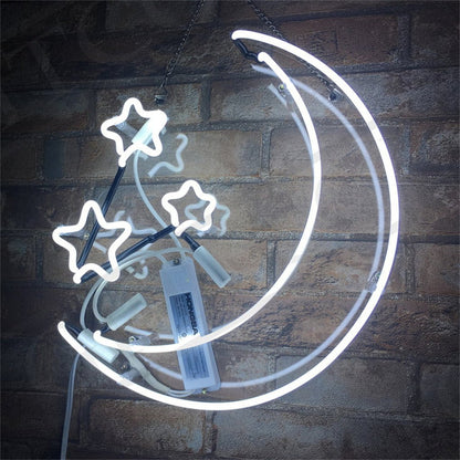 Moon and Stars Neon Light Sign - Club Rehab