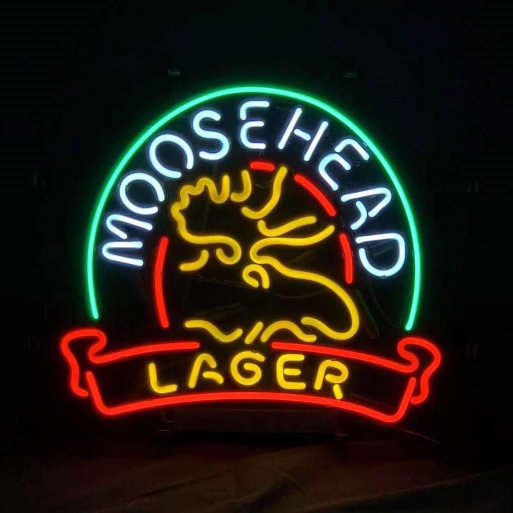 Moosehead Lager with Stag Deer Neon Signs Light - Club Rehab