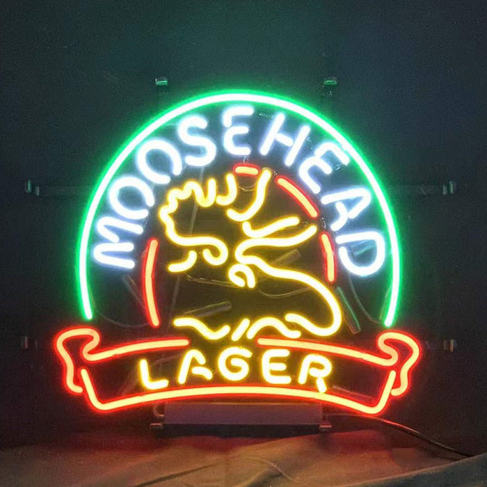 Moosehead Lager with Stag Deer Neon Signs Light - Club Rehab