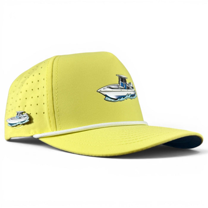 Motor Boatin' Golf Hat | Snapback Cap | Built-in Magnetic Ball Marker Holder + Marker Included | Adjustable Center Console Boat - Club Rehab
