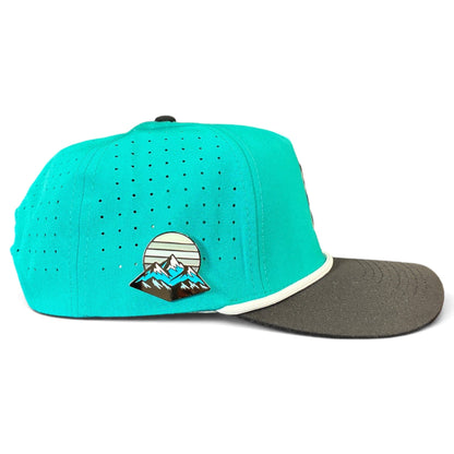 Mountain Moonrise Golf Hat | Snapback Cap | Built-in Magnetic Ball Marker Holder + Marker Included | Adjustable - Club Rehab