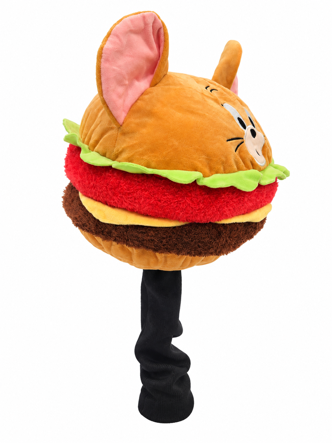Mouse Burger driver headcover with sock sleeve side view