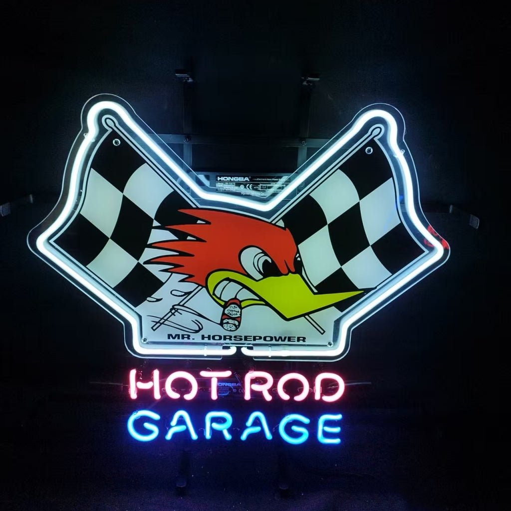 Mr Horsepower Hot Rod Garage Neon Sign - Club Rehab