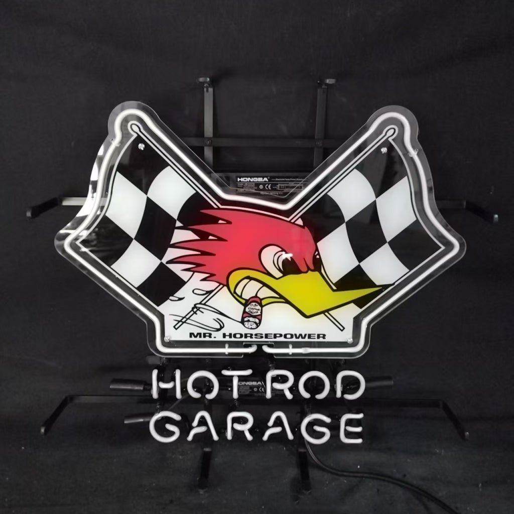 Mr Horsepower Hot Rod Garage Neon Sign - Club Rehab
