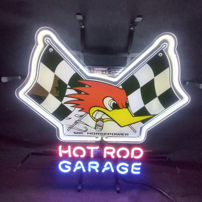 Mr Horsepower Hot Rod Garage Neon Sign - Club Rehab
