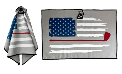 MT Magnet Golf Towel – 16"x24" Waffle Weave Power Towel - Antique Flag - Club Rehab