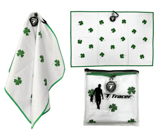 MT Magnet Golf Towel – 16"x24" Waffle Weave Power Towel - Lucky Clover - Club Rehab