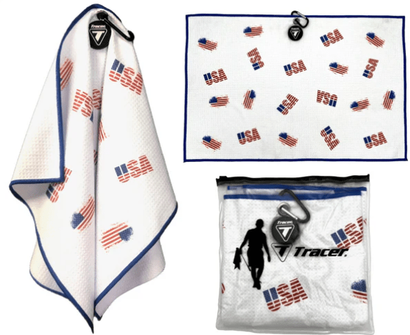 MT Magnet Golf Towel – 16"x24" Waffle Weave Power Towel - USA Scatter - Club Rehab