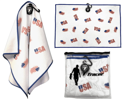 MT Magnet Golf Towel – 16"x24" Waffle Weave Power Towel - USA Scatter - Club Rehab