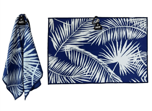 MT Magnet Golf Towel – 16"x24" Waffle Weave Power Towel - Palm Leaves - Club Rehab