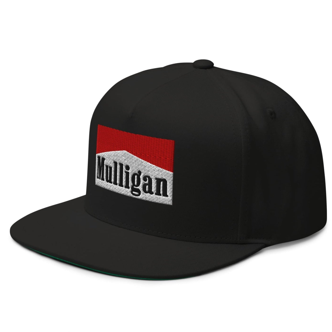Mulligan Cigarette Red Flat Brim Bill 5 Panel Golf Snapback Hat