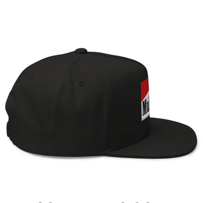Mulligan Cigarette Red Flat Brim Bill 5 Panel Golf Snapback Hat