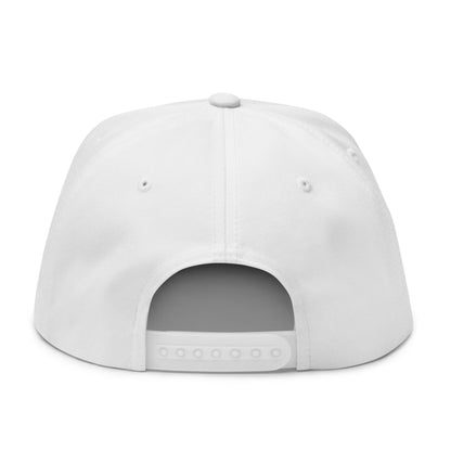 Mulligan Cigarette Red Flat Brim Bill 5 Panel Golf Snapback Hat - White - Club Rehab